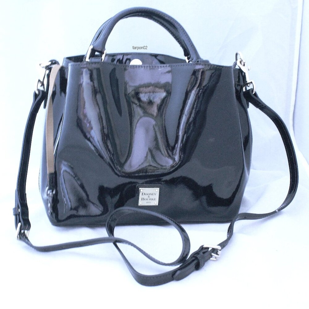 Dooney & Bourke Patent Small Brenna Satchel Bag Purse - Black NWT RET $428 - Picture 3 of 14